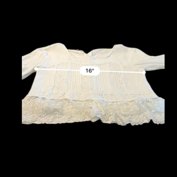 VTG April Cornell Boho Prairie Fairy Lace Bell Sleeve Blouse M Peasant Victorian - Picture 10 of 12